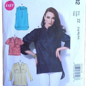 McCall's Pattern M6702 Pullover Tops Misses' Plus sz 16-26 (Lg-XXlg)